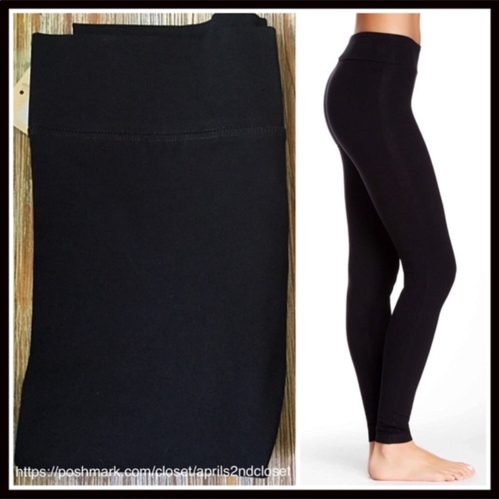 BLACK LEGGINGS BASIC SKINNY KNIT PANTS - Picture 4 of 8